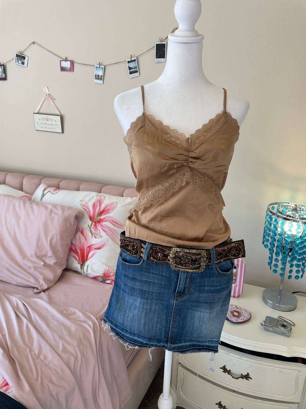 tan y2k vintage express cami